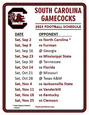 gamecocks schedule 2023|gamecocks football schedule for 2023.